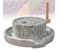 RVUEM Mulino per Cereali in Granito Naturale, Macina E Mulino in Pietra Fatti A Mano, Macina per Alimenti A Manovella, Utensile Manuale Tradizionale per Macinare,Millstone,XL