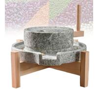 RVUEM Mulino per Cereali in Granito Naturale, Macina E Mulino in Pietra Fatti A Mano, Macina per Alimenti A Manovella, Utensile Manuale Tradizionale per Macinare,with Stand,XL