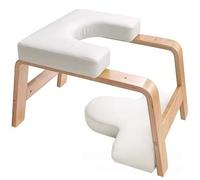 RVUEM Panca ad Inversione per Yoga Multifunzionale, Sgabello per Headstand Yoga, Carico Massimo 200 kg, Imbottitura in Pelle PU, per Principianti, Praticanti di Yoga Esperti e Ginnasti,Bianca