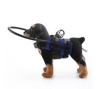RVUEM Paraurti per Cani Ciechi E con Problemi Vista, Cerchio Anticollisione Regolabile per Animali Ciechi, Dispositivo Guida per Imbracatura per Animali Domestici con Fissaggio Facile,Blue 3.0,S