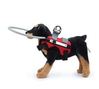 RVUEM Paraurti per Cani Ciechi E con Problemi Vista, Cerchio Anticollisione Regolabile per Animali Ciechi, Dispositivo Guida per Imbracatura per Animali Domestici con Fissaggio Facile,Red 2.0,S
