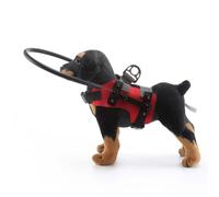 RVUEM Paraurti per Cani Ciechi E con Problemi Vista, Cerchio Anticollisione Regolabile per Animali Ciechi, Dispositivo Guida per Imbracatura per Animali Domestici con Fissaggio Facile,Red 3.0,M