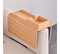 RVUEM Portabicchieri in Legno per Divano - Migliore Amico Tuo Divano Vassoio per Bracciolo E Portabicchieri Vassoio Antiscivolo 2 in 1 per Bracciolo per Telecomando Snack Cellulare,Style 3,41 * 34cm