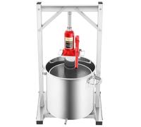RVUEM Pressa per Vino da Frutta, Pressa Idraulica in Acciaio Inox da 12 L/22 L/36 L, Pigiatrice per UVA da Sidro, Attrezzatura per Produzione Vino Mele, Vino UVA, Succo Sidro,12l