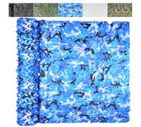 RVUEM Rete Mimetica Leggera per La Caccia, Rete Nascosta, per Il Tiro A Segno, Decorazione per Feste A Tema Militare, Telo Copriauto, Tenda da Terra, Parasole,Blu,10x20m