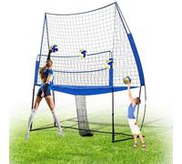 RVUEM Rete per Allenamento Pallavolo, Stazione per Allenamento Pallavolo 3,3 X 2,4 M, Rete per Allenamento Pallavolo, Rete da Pallavolo per Esterni E Interni, per Giardino, Spiaggia, Cortile,Blu