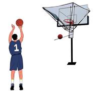 RVUEM Rete Rimbalzo Basket, Rebounder Allenamento Tiro Basket Sistema Ritorno della Rete per Un Allenamento Efficiente, Adatto Uso Interno Ed Esterno