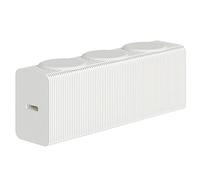RVUEM Sgabello Pieghevole in Carta con Cuscini, Panca A Nido d'Ape, Panca Artigianale A Fisarmonica, Seduta Versatile in Carta Kraft, per Soggiorno, Ufficio, Sala Pranzo,Bianca,H:44cm 3 Seats