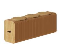 RVUEM Sgabello Pieghevole in Carta con Cuscini, Panca A Nido d'Ape, Panca Artigianale A Fisarmonica, Seduta Versatile in Carta Kraft, per Soggiorno, Ufficio, Sala Pranzo,Marrone,H:44cm 3 Seats