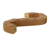 RVUEM Sgabello Pieghevole in Carta con Cuscini, Panca A Nido d'Ape, Panca Artigianale A Fisarmonica, Seduta Versatile in Carta Kraft, per Soggiorno, Ufficio, Sala Pranzo,Marrone,H:30cm 9 Seats