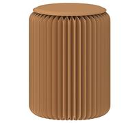 RVUEM Sgabello Pieghevole in Carta Sgabello Rotondo Fisarmonica Tavolino Laterale Design in Carta alla Moda Multifunzione Carta Kraft Arredo per Casa per Soggiorno Sala Pranzo Toeletta,Marrone,H:52cm