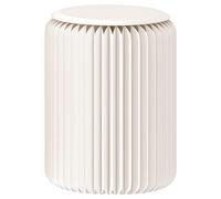 RVUEM Sgabello Pieghevole in Carta Sgabello Rotondo Fisarmonica Tavolino Laterale Design in Carta alla Moda Multifunzione Carta Kraft Arredo per Casa per Soggiorno Sala Pranzo Toeletta,Bianca,H:52cm