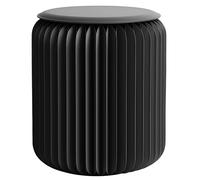RVUEM Sgabello Pieghevole in Carta Sgabello Rotondo Fisarmonica Tavolino Laterale Design in Carta alla Moda Multifunzione Carta Kraft Arredo per Casa per Soggiorno Sala Pranzo Toeletta,Nero,H:44cm
