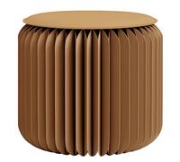 RVUEM Sgabello Pieghevole in Carta Sgabello Rotondo Fisarmonica Tavolino Laterale Design in Carta alla Moda Multifunzione Carta Kraft Arredo per Casa per Soggiorno Sala Pranzo Toeletta,Marrone,H:30cm