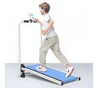 RVUEM Tapis Roulant Pieghevole per Bambini, Macchina da Camminare Portatile, Tapis Roulant per Allenamento Autopropulsato con Display LED e Maniglione, per Casa e Spazi Piccoli, 3-15 Anni,Blu