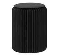 RVUEM Tavolino Laterale - Design alla Moda in Carta, Sgabello Pieghevole Portatile Fisarmonica, Sgabello Rotondo Multifunzione Rilassante, Carta Kraft, per Scuola Soggiorno Sala Pranzo,Nero,H:52cm