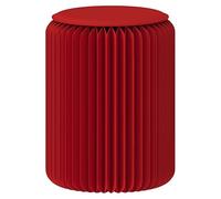 RVUEM Tavolino Laterale - Design alla Moda in Carta, Sgabello Pieghevole Portatile Fisarmonica, Sgabello Rotondo Multifunzione Rilassante, Carta Kraft, per Scuola Soggiorno Sala Pranzo,Rosso,H:52cm