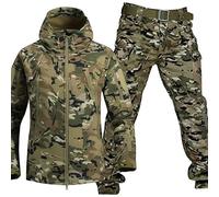 RVUEM Tuta Uniforme Militare Mimetica Tute Softshell Militari Giacca E Pantaloni Tattici da Uomo Set di Tute da Combattimento Militari Impermeabili Vestito di Vestiti Militari,Camouflage b,XL