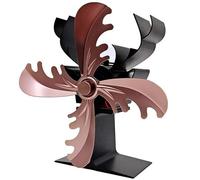 RVUEM Ventilatore per Camino con Design A Renna, Ventilatore Silenzioso per Stufa A Legna, per Stufe A Legna/Ceppi/Camini - Distribuzione del Calore più Efficiente,Bronzo