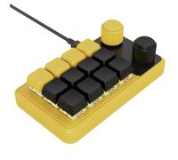 Rvyan Programmazione Macro Tastiera Cablata Personalizzata RGB 12 Copia e Incolla Mini Tastiera da Gioco Hotswap Macropad Giallo + Nero