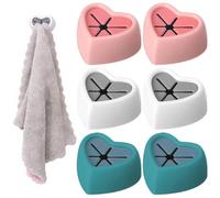 RVYEIOP 6 Pcs Ganci per Termoarredo Bagno, Ganci Per Radiatori, Senza Foratura Gancio Ventosa Bagno, Appendi Accappatoio Bagno per Accappatoio, Vestiti e Asciugamani, Materiale Silicone, Design Cuore