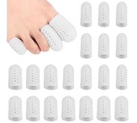 RVYEIOP Protezione Dita Piedi 20 Pezzi - Separatore Dita con Fori - Bianco Elastico - 4 Grandi + 16 Piccoli - Per Vesciche, Calli, Alluce Valgo e Diabete - Tutore Dita Piedi Sportivo e Notturno