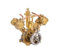 RW-V2 Mini modello di motore Stirling a 4 cilindri a forma di V, mini motore a combustione esterna Stirling ad aria calda, Stirling da collezione scientifica, set di esperimenti di fisica per adulti