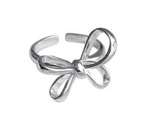 RWAJZAX Anelli D'oro Argento Papillon Per Ragazze Dolce Fiocco Farfalla Nodi Decorazioni Lega Gioielli Minimalistici Gioielli Donne, come descritto