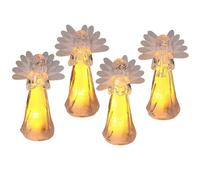 RWAJZAX Sparkling - Statue a LED in acrilico, 4 pezzi, con effetti leggeri, trasparenti