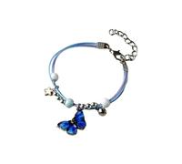 [RWAJZAX] Stile etnico regolabile in lega farfalla perline cavigliere con corde colorate tessute a mano per donne e ragazze