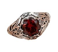 RWAJZAX Unisex Gothic Punk Gioielli Statement Anelli Con Zircone Rosso Vintage Lega Design Adatto Per Coppia Regalo Taglia 7 Occasioni Speciali Unisex Vintage Con Motivo Piante