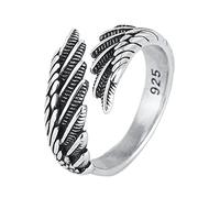 RWAJZAX Uomini Donne Vintage Piuma Argento Anelli Ali D'angelo Regolabile Bigiotteria Per San Valentino Compleanno Fedi nuziali Per Lei