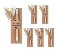 Rwbimti 6 Set di Piccoli Regali di Ringraziamento, Portamine in Legno con Bouquet di Fiori Secchi, Regali di Ringraziamento Piccoli per Regalo di Addio a Colleghi, Regalo di Addio per Insegnante