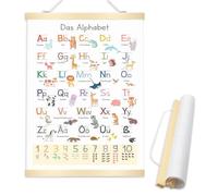 Rwbimti ABC Poster per bambini, 30 x 40 cm, con numeri dell'alfabeto per l'inizio della scuola, decorazione per cameretta dei bambini e scuola materna