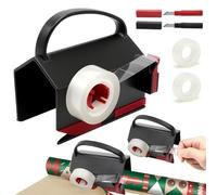 Rwbimti Taglia Carta Regalo per Rotoli, Wrapping Paper Cutter 1 Pezzi con 2 Lame Intercambiabili e 2 Rotoli di Nastro per Pacchi, Taglierina per Carta Portatile per Natale, Compleanni e Feste