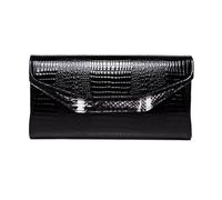 RWCCCRW Borse Portafogli da donna Porta biglietti da visita Borse a tracolla Fermasoldi Borse da sera in pelle di vacchetta Borse in vera pelle (Size : Black)