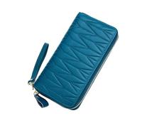 RWCCCRW Borse Portafogli da donna Porta biglietti da visita Pelle di vacchetta Fermasoldi lunghi Portamonete in vera pelle (Size : Blue)