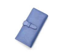 RWCCCRW Fermasoldi in vera pelle Porta biglietti da visita Portafogli lunghi Portafogli da donna in pelle di vacchetta Portafogli bloccanti (Size : Blue)
