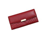 RWCCCRW Portafogli da donna in pelle di vacchetta Portafogli Porta biglietti da visita Fermasoldi lunghi in pelle Portafogli bloccanti Borse Borse da sera (Size : Red)