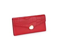 RWCCCRW Portafogli lunghi da lavoro Portafogli da donna in pelle di vacchetta Porta carte Portafogli bloccanti Fermasoldi in pelle Borse Borse da sera (Size : Red)