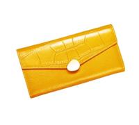 RWCCCRW Portafogli lunghi da lavoro Portafogli da donna in pelle di vacchetta Porta carte Portafogli bloccanti Fermasoldi in pelle Borse Borse da sera (Size : Yellow)