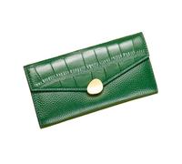 RWCCCRW Portafogli lunghi da lavoro Portafogli da donna in pelle di vacchetta Porta carte Portafogli bloccanti Fermasoldi in pelle Borse Borse da sera (Size : Green)