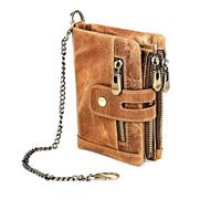 RWCCCRW Portafoglio bifold corto da uomo in pelle casual Portafoglio Portamonete Portamonete da uomo Portafoglio corto multifunzione retrò con cerniera