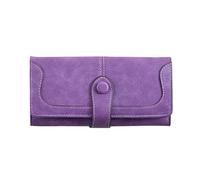 RWCCCRW Portafoglio da donna Portafoglio da donna in pelle opaca Porta carte da donna, Portafoglio vintage satinato da donna con cerniera lunga