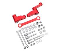 RWEQUTES Gruppo sterzo in Metallo a Zero Gap con Collegamento a 10 Cuscinetti in Acciaio for 1/14 M-JX 14301 14303 14304 Versione aggiornata(Steering Group Red)