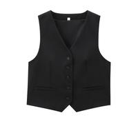 RWGSNB Blazer Senza Maniche Donna Cinturino Posteriore Regolabile Gilet Donna Completamente Foderato Elegante Gilet Lavoro Elegante Estivo Casual Ufficio Lavoro Canotta Nera S