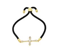 RWGSNB Bracciale a Croce per Donna Protezione Della Fede Braccialetti con Zirconi Cubici Scintillanti Cursore Regolabile Braccialetti Corda Intrecciata Fatti a Mano Gioielli da Preghiera Regalo Comp