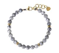 RWGSNB Bracciale di Cristallo Bracciale Giada Grigia 6 Mm Chiusura Moschettone Regolabile Braccialetti Perline Pietra Naturale Alla Moda Gioielli Cristallo Curativi Reiki Yoga Regalo Spirituale Donn
