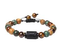 RWGSNB Bracciale Donna con Cristalli, Braccialetti 12 Costellazioni Segni Zodiacali Uomo e da Donna Bracciale in Pietra Occhio Tigre Bracciali Intrecciato Regolabile Braccialetti Pietra Preziose Nat