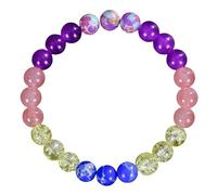 RWGSNB Bracciale Donna con Cristalli, Braccialetto Chakra Pietre Preziose da 8 Mm Naturali Braccialetti per L'Ansia L'Equilibrio Energetico Braccialetti per Yoga Gioielli Cristallo Portafortu